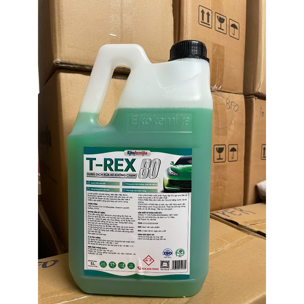 NƯỚC RỬA Ô TÔ VÀ XE MÁY KHÔNG CHẠM CAO CẤP SIÊU ĐẬM ĐẶC LOẠI ĐẶC BIỆT T-REX 80 EKOKEMIKA -5L