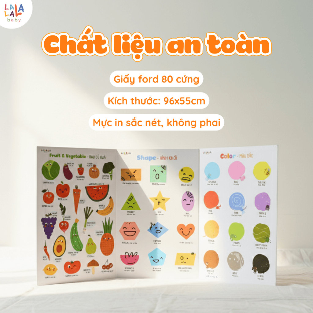 [MUA 3TẶNG TÔ MÀU] Bảng giáo dục chữ cái cho bé Tiếng Anh Bảng gấp thông thái Lalala baby đồ chơi nhiều chủ đề thú vị
