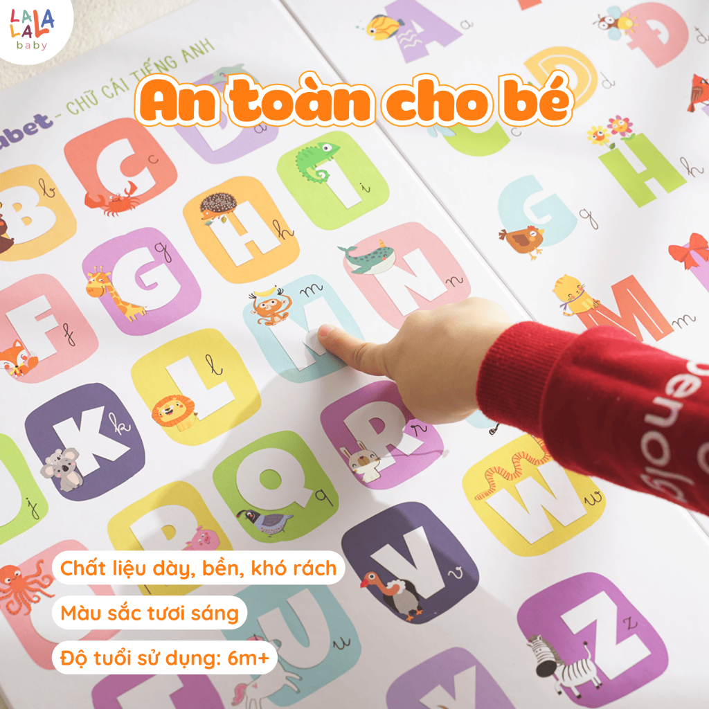 [MUA 3TẶNG TÔ MÀU] Bảng giáo dục chữ cái cho bé Tiếng Anh Bảng gấp thông thái Lalala baby đồ chơi nhiều chủ đề thú vị