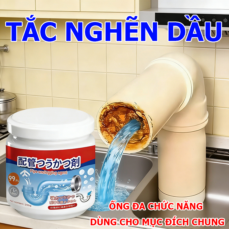 CODBột thông cống giúp thông tắc bồn cầu, bồn rửa và đường ống nhanh chóng và hiệu quả, khử mùi hôi và bảo vệ đường ống.