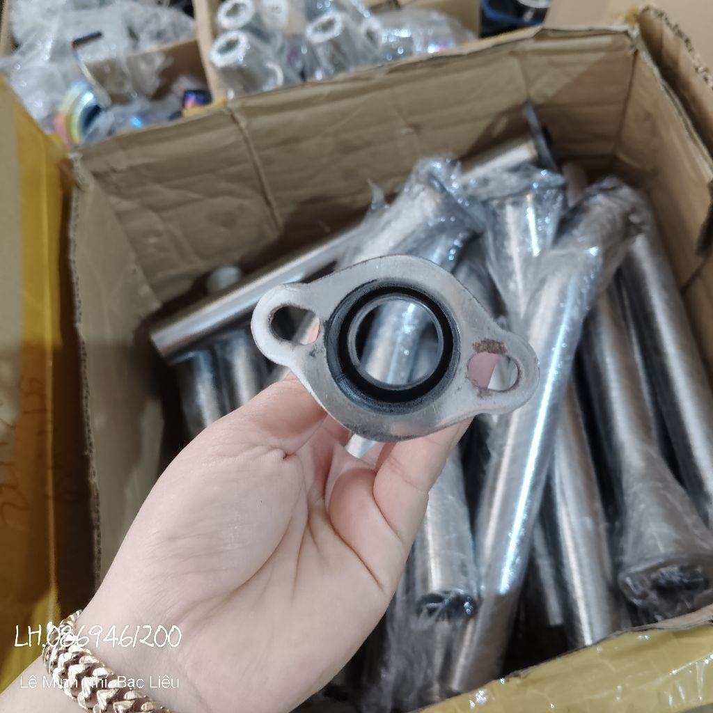 Bô inox 15cm máy 9hp-25hp.