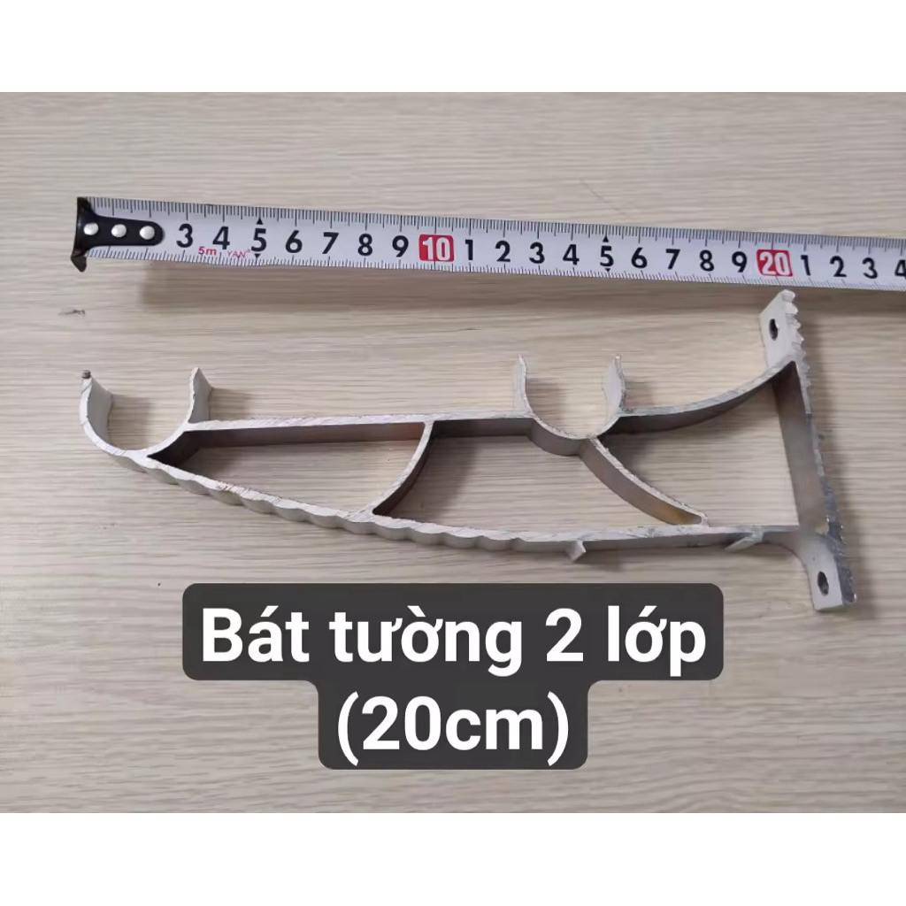 (1 cái) Pát đỡ đôi 20cm và 16cm, dùng cho rèm 2 lớp, chất liệu nhôm chắc chắn.
