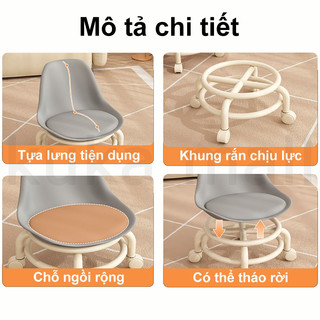 Ghế đẩu mini bằng nhựa ghế trẻ em lưng cao có đệm mút hoạt tính êm ái có bánh xe và có nhiều màu sắc kiểu dáng khác nhau