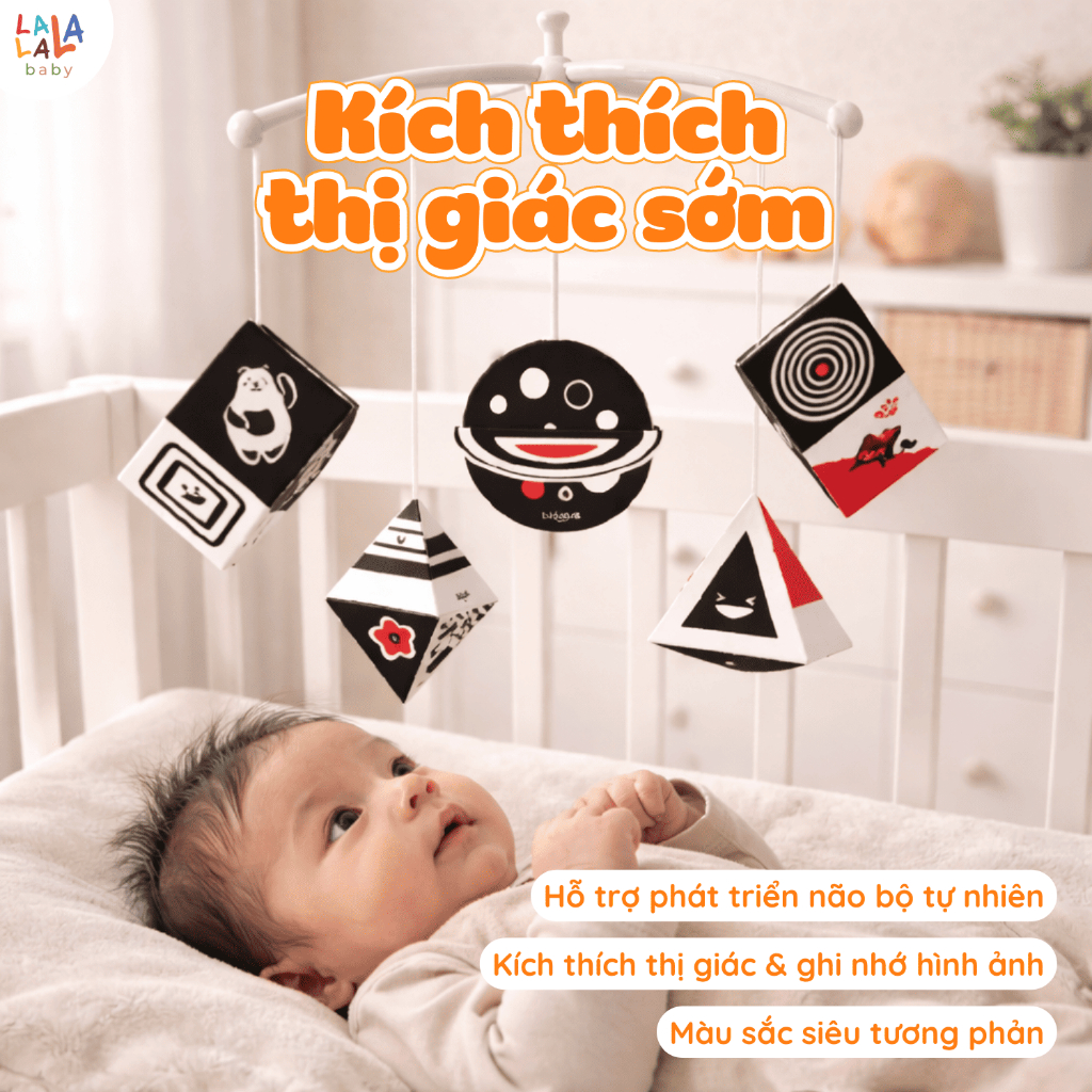 Đồ chơi treo nôi Lala Shapes Lalala baby đồ chơi treo cũi kích thích thị giác 5D cho bé