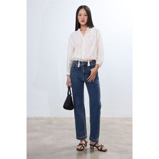 Quần Jean Nữ Ống Suông JP Fashion Hack Dáng, Vải Jean Cao Cấp Co Giãn 11112257