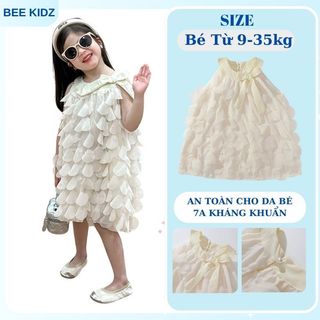 Váy Cho Bé Gái, Váy Thiết Kế Vẩy Cá Phong Cách Tiểu Thư Chất Liệu Cotton Mềm Mại