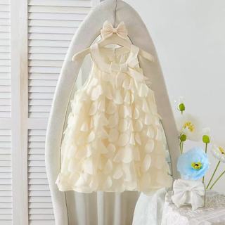 Váy Cho Bé Gái, Váy Công Chúa Cổ Yếm Thiết Kế Cánh Hoa Phối Nơ Nổi Bật Chất  Liệu Lụa Cao Cấp