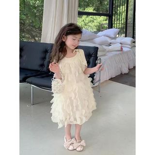 Váy Cho Bé Gái, Váy Thiết Kế Vẩy Cá Phong Cách Tiểu Thư Chất Liệu Cotton Mềm Mại