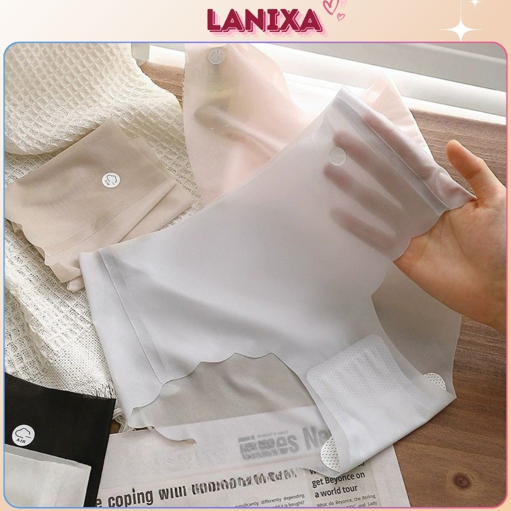 Quần lót nữ su lụa băng mỏng nhẹ tàng hình cạp vừa lượn sóng tôn dáng co giãn linh hoạt LANIXA L1029