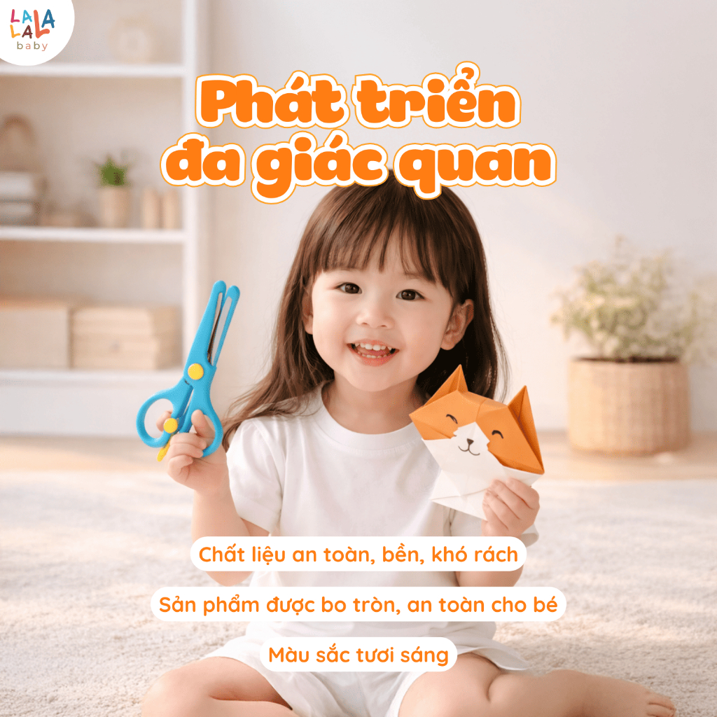 Bộ cắt giấy thủ công Lalala baby bộ thủ công TAY KHÉO NÃO TINH FINE MOTOR SKILLS Quà tặng 1/6 cho bé