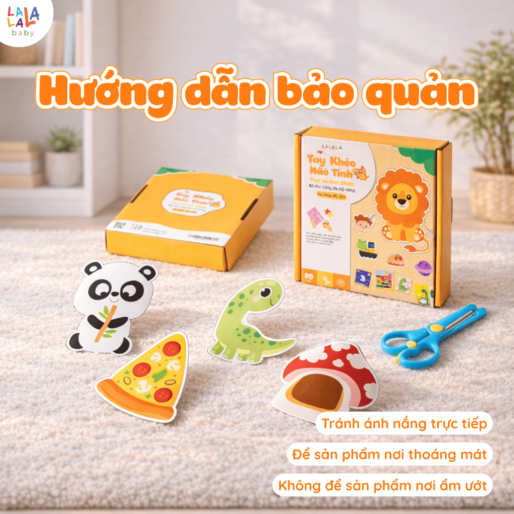 Bộ cắt giấy thủ công Lalala baby bộ thủ công TAY KHÉO NÃO TINH FINE MOTOR SKILLS Quà tặng 1/6 cho bé