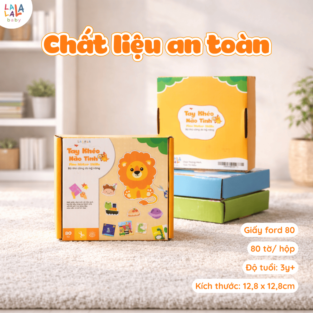 Bộ cắt giấy thủ công Lalala baby bộ thủ công TAY KHÉO NÃO TINH FINE MOTOR SKILLS Quà tặng 1/6 cho bé