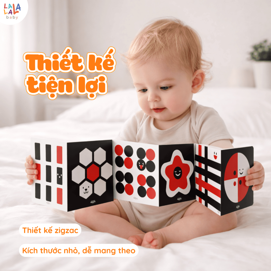 Combo Bộ thẻ gấp kích thích thị giác Lalala baby bộ thẻ kích thịch thị giác cho bé
