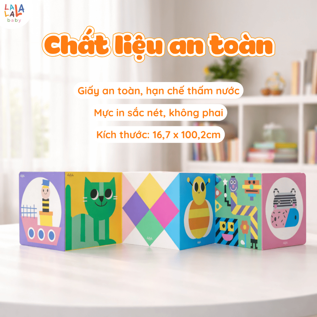 Combo Bộ thẻ gấp kích thích thị giác Lalala baby bộ thẻ kích thịch thị giác cho bé