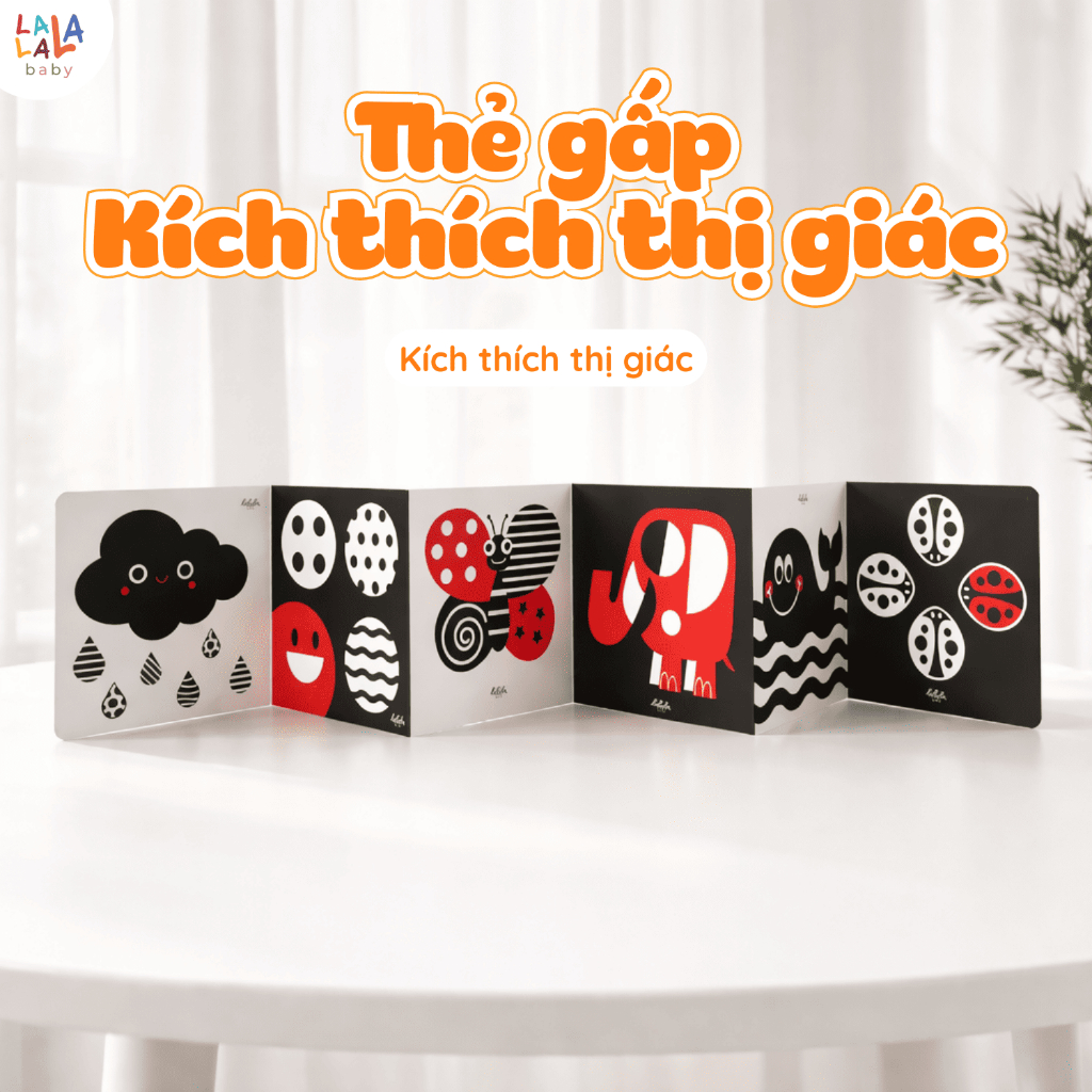Combo Bộ thẻ gấp kích thích thị giác Lalala baby bộ thẻ kích thịch thị giác cho bé