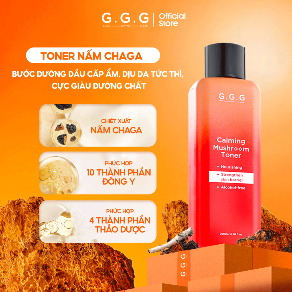 Combo Toner Nấm 200ml & Kem Nấm 50g G.G.G - Cấp Ẩm Chuyên Sâu, Tái Tạo Da Căng Mượt và Giảm Nếp Nhăn G.G.G
