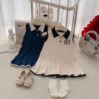 Váy bé gái, Váy polo hè bé gái 2 màu xếp ly cho bé 9 -26kg V728 | Tiểu Yến KID