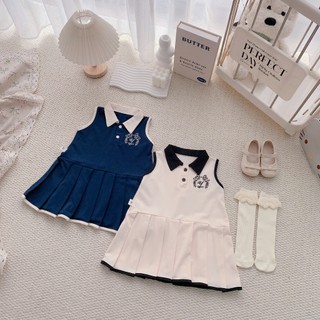 Váy bé gái, Váy polo hè bé gái 2 màu xếp ly cho bé 9 -26kg V728 | Tiểu Yến KID