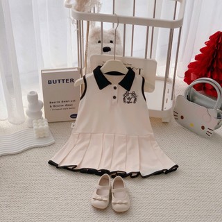 Váy bé gái, Váy polo hè bé gái 2 màu xếp ly cho bé 9 -26kg V728 | Tiểu Yến KID