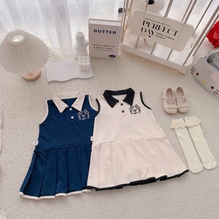 Váy bé gái, Váy polo hè bé gái 2 màu xếp ly cho bé 9 -26kg V728 | Tiểu Yến KID