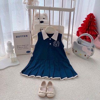 Váy bé gái, Váy polo hè bé gái 2 màu xếp ly cho bé 9 -26kg V728 | Tiểu Yến KID