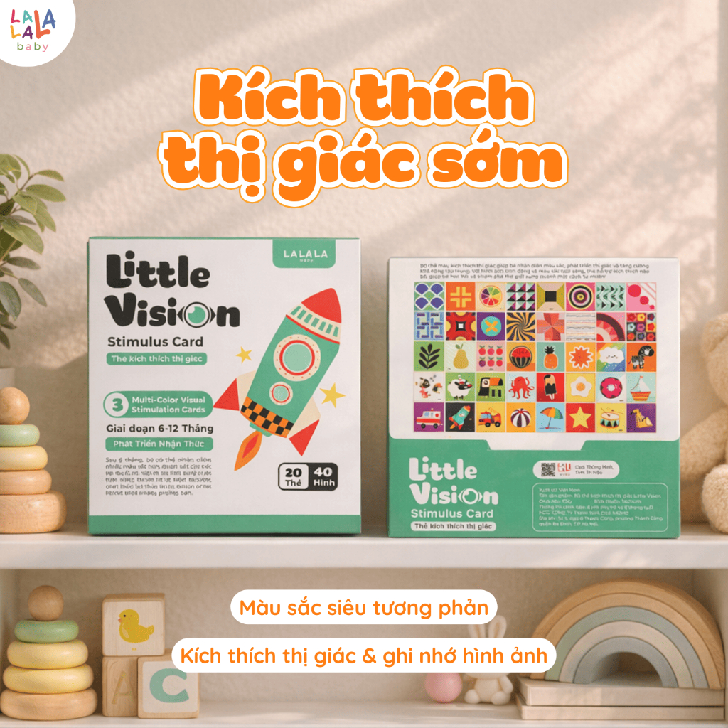 Đồ chơi tranh kích thích thị giác Little Vision Lalala Baby flashcard kích thích thị giác cho bé
