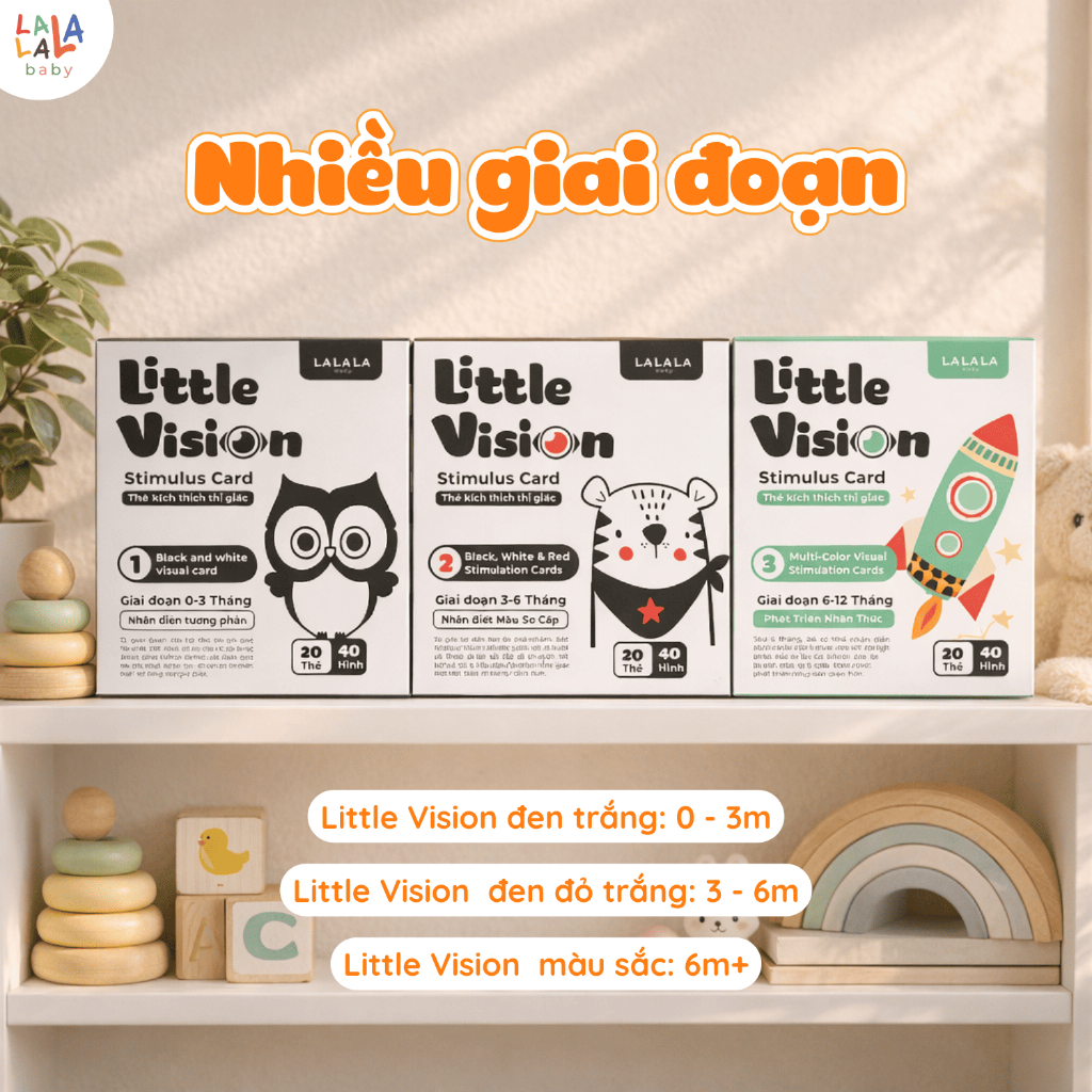 Đồ chơi tranh kích thích thị giác Little Vision Lalala Baby flashcard kích thích thị giác cho bé