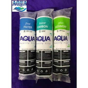 Cung cấp combo bộ 3 lỗi lọc nước thô Aqua chính hãng dùng cho máy lọc nước RO - sử dụng ngay