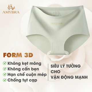 Quần Lót Nữ Su Lạnh Cạp Ép Không Viền May - Quần Chip Nữ Cao Cấp Đáy Có Lót Kháng Khuẩn AMYBRA L057