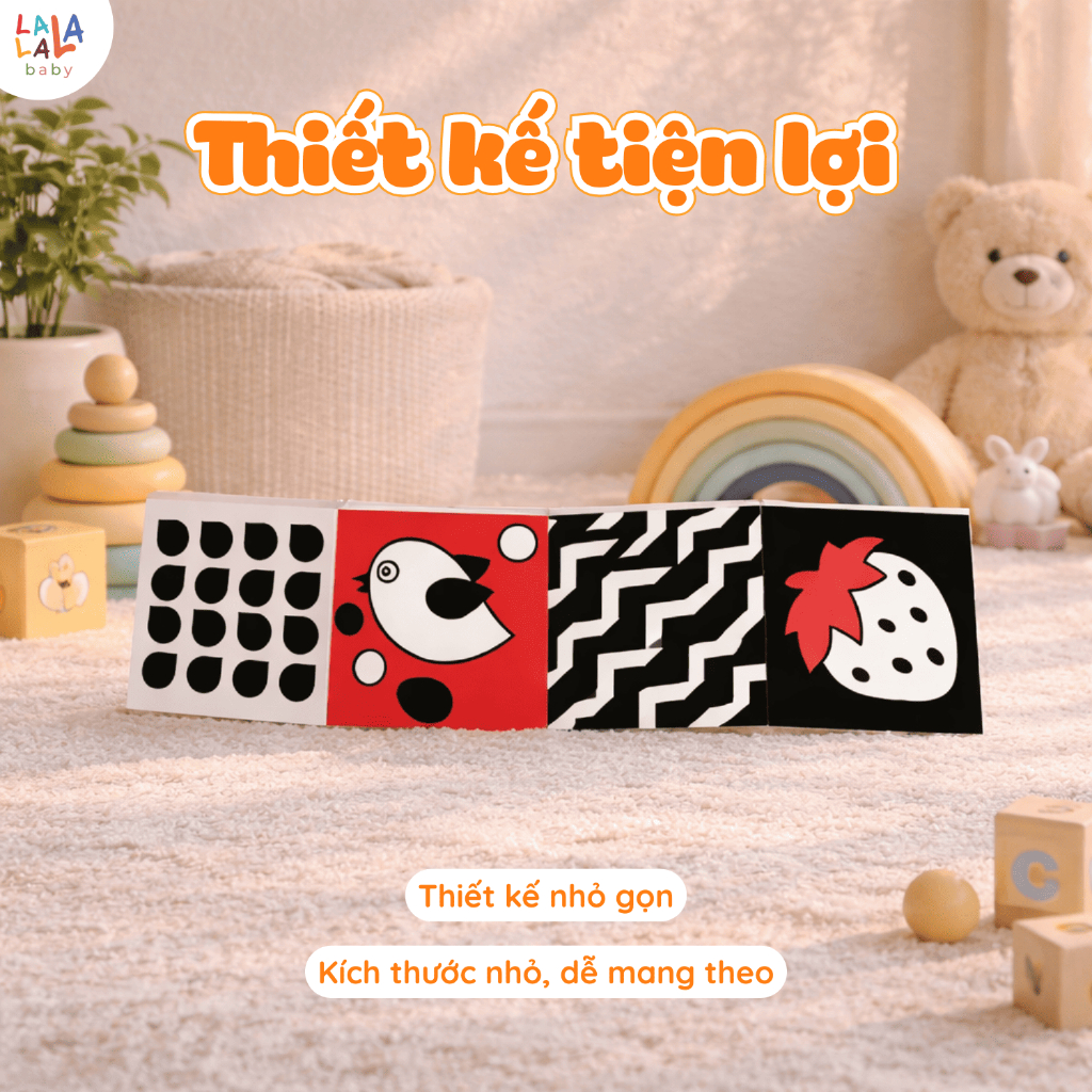 Bộ thẻ kích thích thị giác Montessori Lalala Baby cho trẻ sơ sinh phát triển toàn diện dạng đứng ZIG ZAC và FLASHCARDS