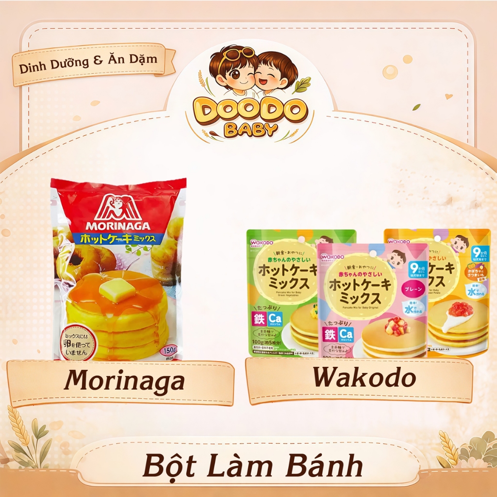 Bột Làm Bánh Hotcake (Pancake) Morinaga/ Wakodo Cho Bé