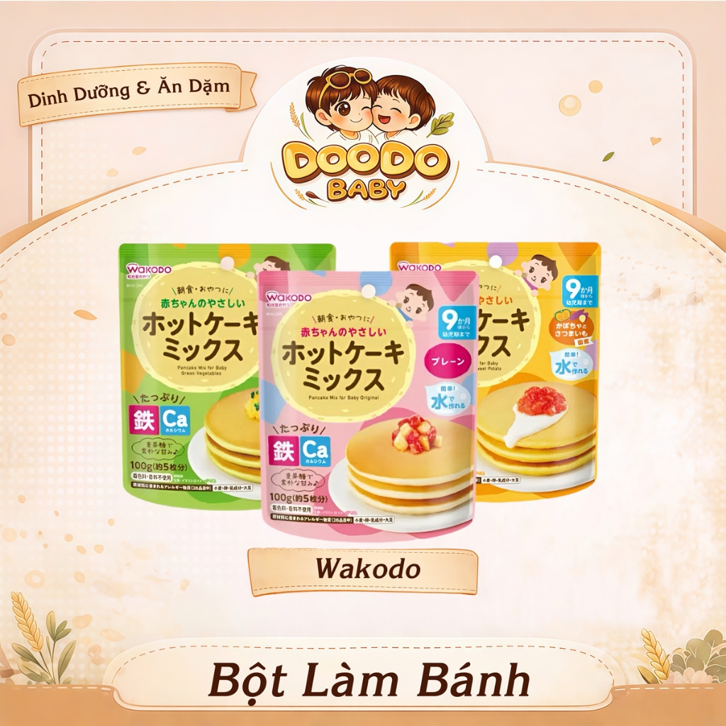 Bột Làm Bánh Hotcake (Pancake) Morinaga/ Wakodo Cho Bé