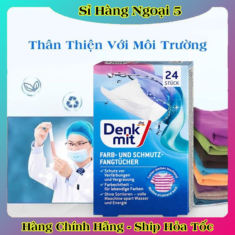 [auth] Giấy hút màu và chống phai màu quần áo DENKMIT 24 tờ- Nội địa Đức Đủ Bill [Hot]