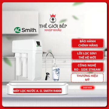 Máy Lọc Nước RO AO Smith R400E Công Nghệ RO Side Stream 7 Cấp Lọc Không Bình Chứa Màn Hình LED