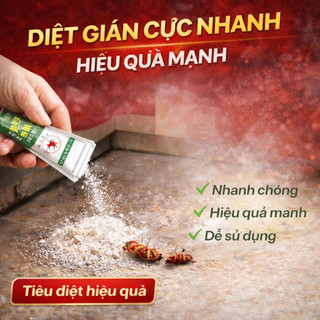 Thuốc Diệt Gián Cực Mạnh 2.5% – Bột Diệt Gián Tận Gốc, Hiệu Quả Nhanh Sau 1 Đêm, Dùng Cho Nhà Bếp, Nhà Vệ Sinh, Góc Tủ