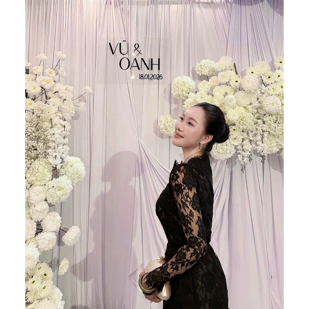 ZIMM STORE-Áo dài trắng dự tiệc chất ren cao cấp có lót mềm mại thoáng mát