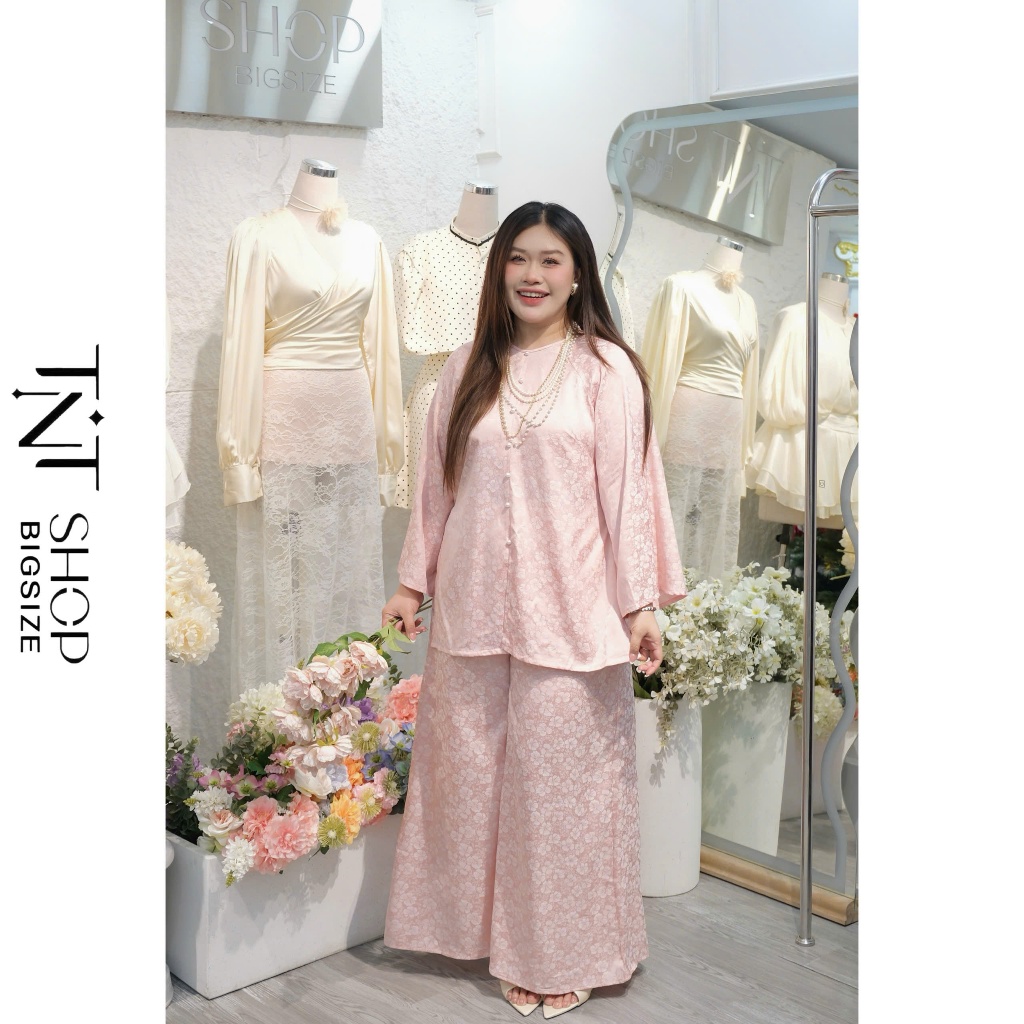SET BÀ BA GẤM BIGSIZE CỔ TRÒN FORM DÀI[TNT SHOP BIGSIZE 60KG 90KG ...