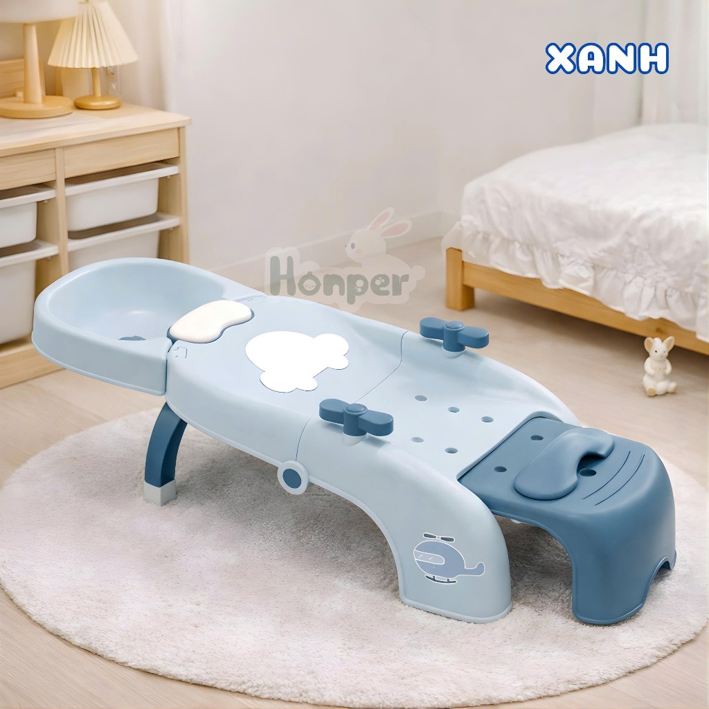 Ghế gội đầu Honper cho Bé gấp gọn, chịu tải siêu lớn , tay vịn chắc chắn tiện lợi, bảo hành 12 tháng