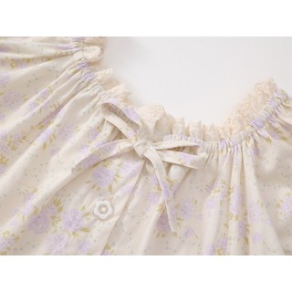 Set Bộ Bé Gái, Set Bộ Tiểu Thư Thiết Kế Áo Tay Bồng Kèm Chân Váy Bí Chất Liệu Cotton Mềm Mại