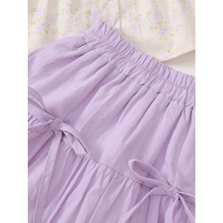 Set Bộ Bé Gái, Set Bộ Tiểu Thư Thiết Kế Áo Tay Bồng Kèm Chân Váy Bí Chất Liệu Cotton Mềm Mại