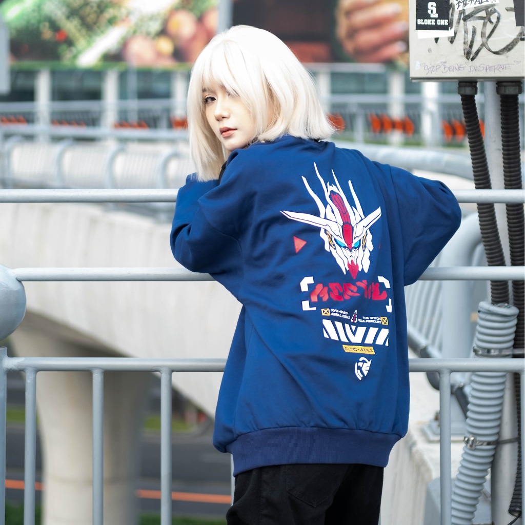 Áo Sweater Nỉ Chân Cua Aerial G.U.N.D.A.M Oversized Nam Nữ
