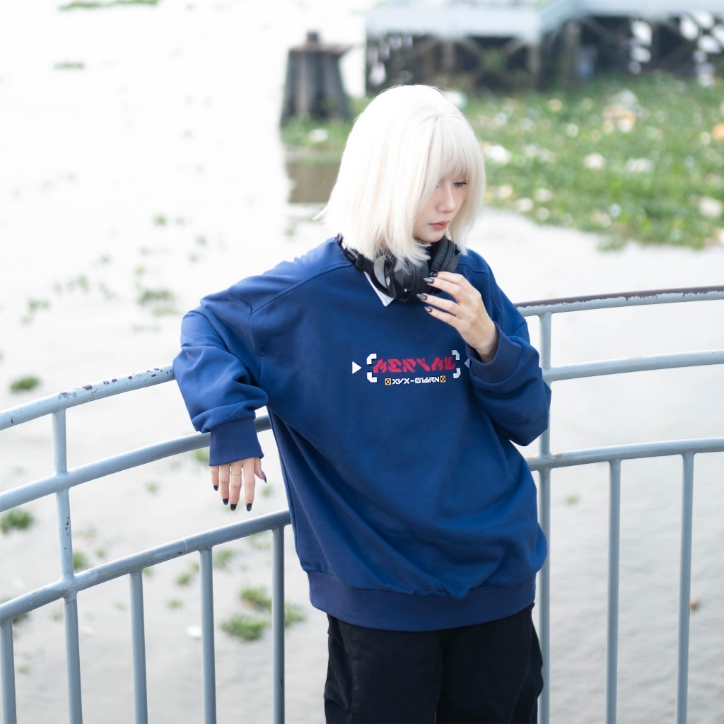 Áo Sweater Nỉ Chân Cua Aerial G.U.N.D.A.M Oversized Nam Nữ
