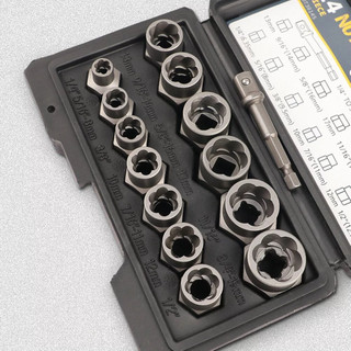 Bộ tuýp khẩu tháo mở ốc vít hư hỏng, bulong tuôn đầu 14 chi tiết (6.35mm -19mm)