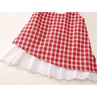 [TẶNG TUBAN] Váy Kẻ Caro Bé Gái, Váy Kẻ Caro Dáng Suông Phối Ren Kèm Nơ Xinh  Chất Liệu Cotton Mềm