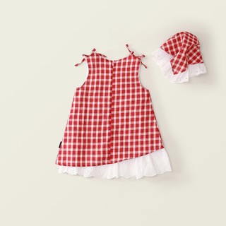 [TẶNG TUBAN] Váy Kẻ Caro Bé Gái, Váy Kẻ Caro Dáng Suông Phối Ren Kèm Nơ Xinh  Chất Liệu Cotton Mềm