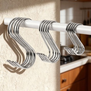 Combo 10 Móc S, Móc treo đồ inox chữ S không gỉ, Móc treo quần áo hình chữ S nhiều kích thước