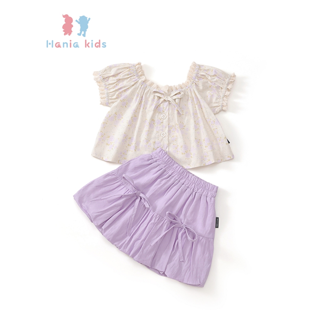 Sét Bộ Bé Gái, Set  Áo Kèm Chân Váy Bí Dễ Thương Chất Liệu Cotton Mềm Mại Thấm Hút Mồ Hôi