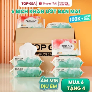 Khăn ướt Topgia 80 tờ mềm mại,không mùi không parabens dành cho em bé