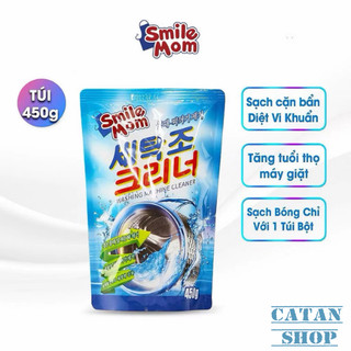 Bột Tẩy Lồng Giặt 450g, Vệ Sinh Máy Giặt Smile Mom Hàn Quốc Tẩy Sạch Vết Bẩn Khử Khuẩn Khử Mùi Giữ Quần Áo Thơm Tho