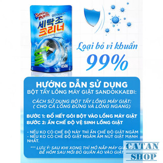 Bột Tẩy Lồng Giặt 450g, Vệ Sinh Máy Giặt Smile Mom Hàn Quốc Tẩy Sạch Vết Bẩn Khử Khuẩn Khử Mùi Giữ Quần Áo Thơm Tho